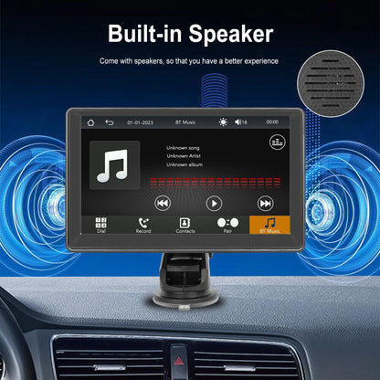 7" Wireless Apple Carplay Android Auto Portable Car Stereo Radio GPS Head Unit