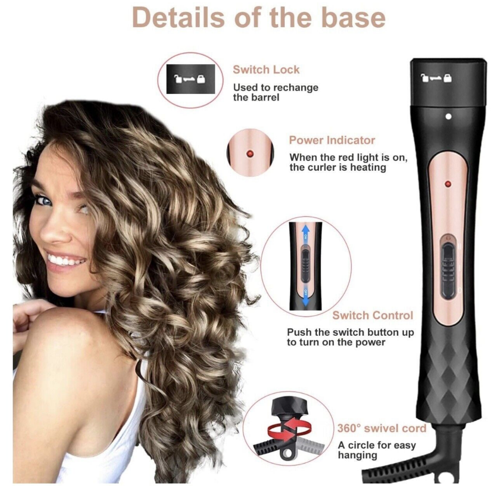 Hair Curling Wand Iron Conical Curling Iron Set Interchangeabl