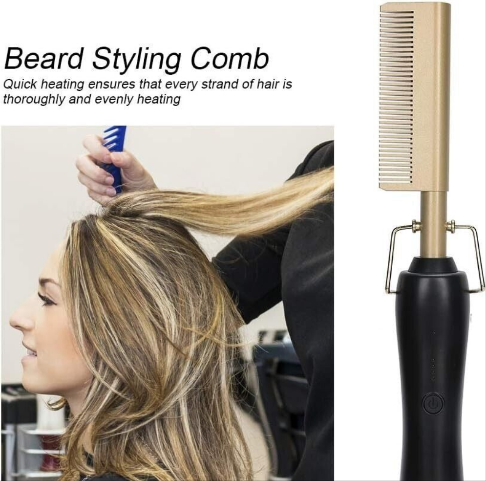 Electric Straightener Brush Beard/Hair Comb Iron Hot Hair Flat Tool