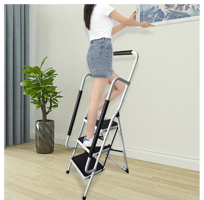 Safety Folding Step Stool 2-4 Step Ladder Portable Foldable Stepladder anti Slip Feet for Indoor Outdoor Home Office