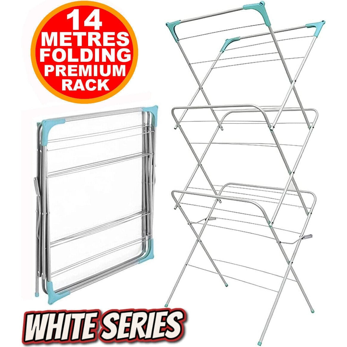 Airer Clothes Drying Rack Clothes Horse Non Slip Laundry Rack Indoor Outdoor