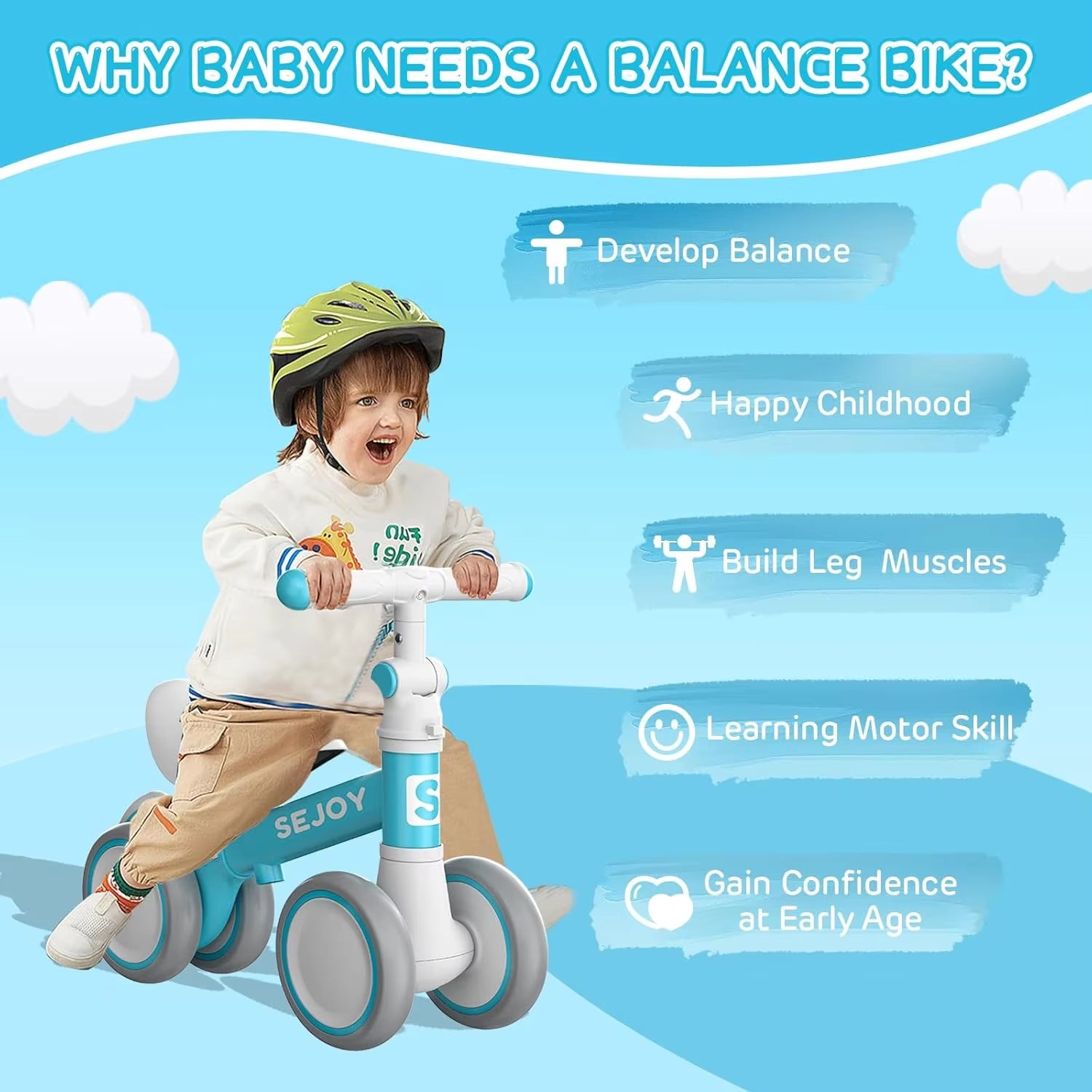 Baby Balance Bike for 1 Year Old Boys Girls Toddler Balance Bike Infant First Walking Bike Toddler Training Bike