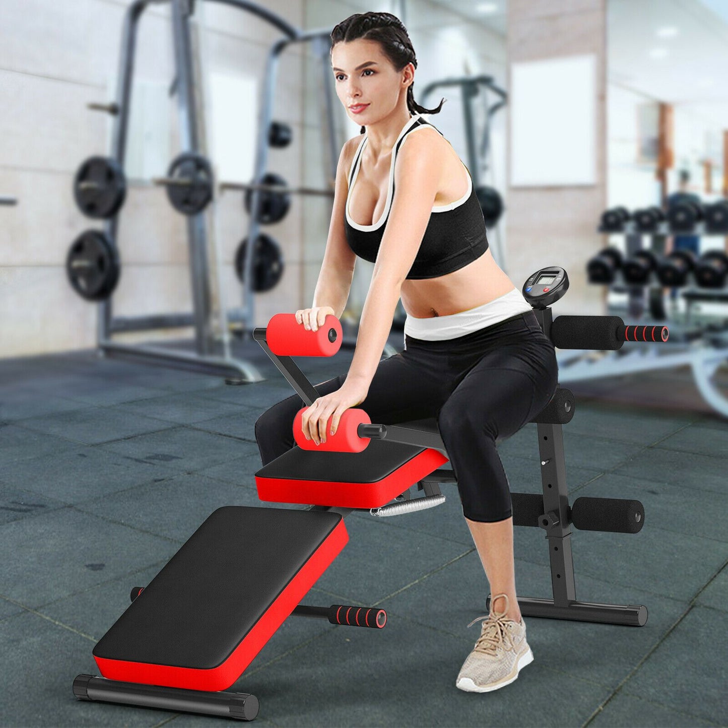 Multi Workout Weight Bench, Foldable, Adjustable with LCD