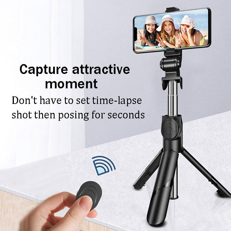 3 in 1 Bluetooth Selfie Stick for Iphone/Android with Remote Extendable Tripod