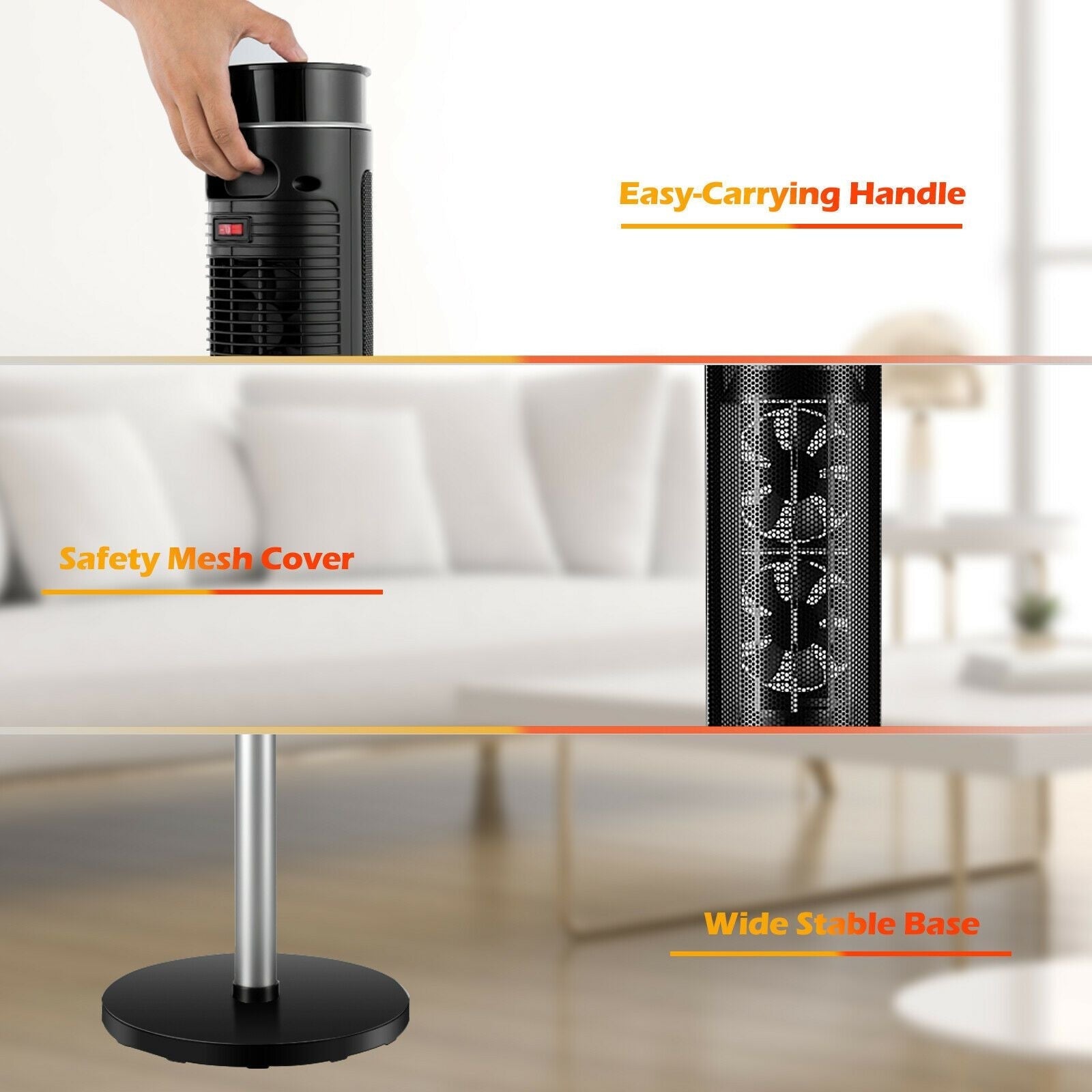 Electric Tower Fan / Heater with Digital Timer and Remote