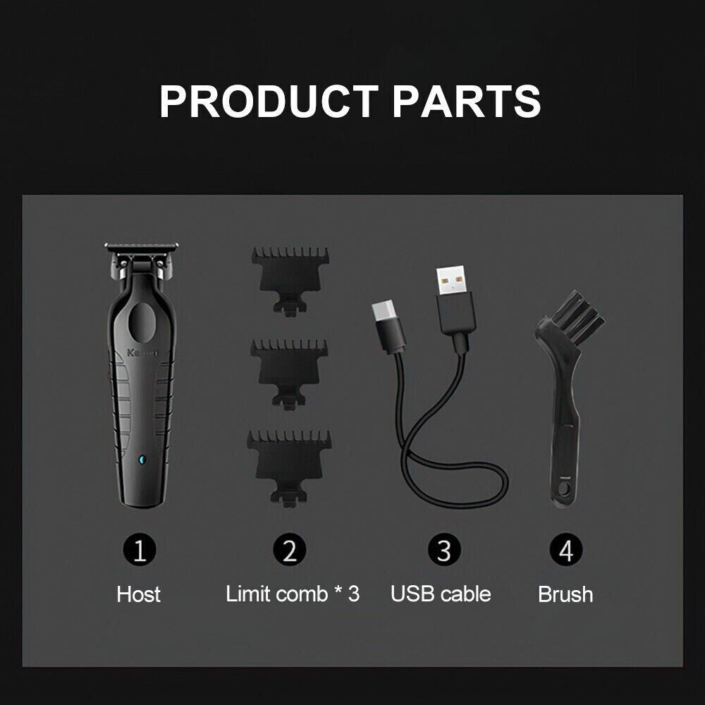 Hair Beard Trimmer Kemei Cordless Professional Barber Zero Gap Clipper