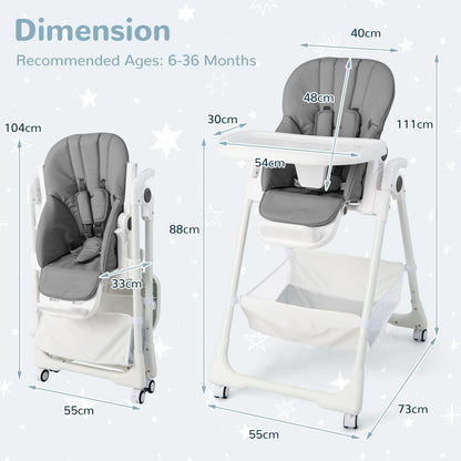 Baby Highchair with Safe, Adjustable and Folding Design - Scott3