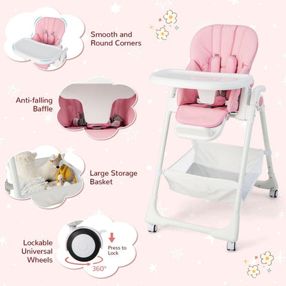 Baby Highchair with Safe, Adjustable and Folding Design - Scott3