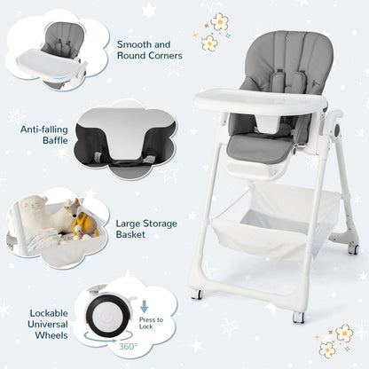 Baby Highchair with Safe, Adjustable and Folding Design - Scott3