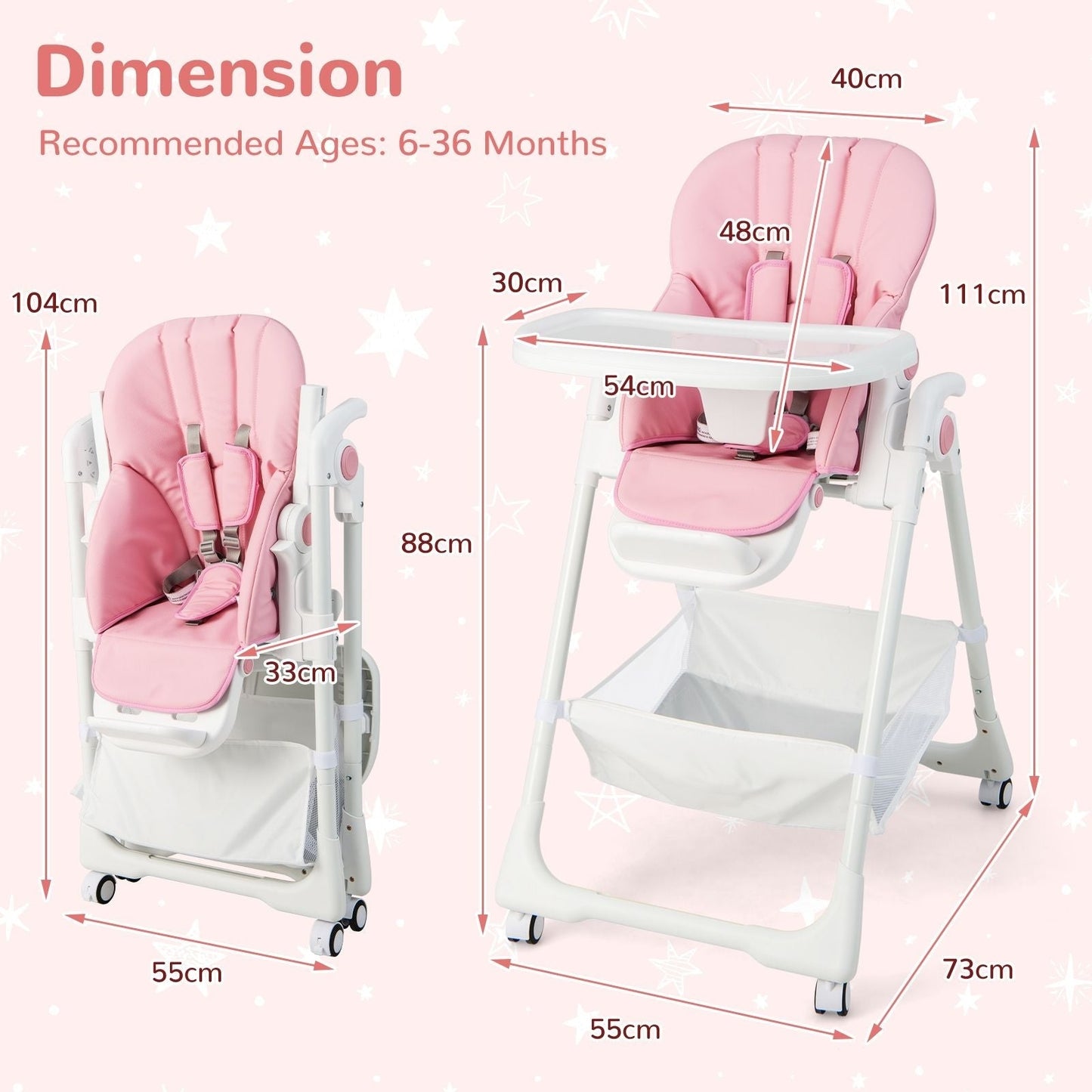 Baby Highchair with Safe, Adjustable and Folding Design - Scott3