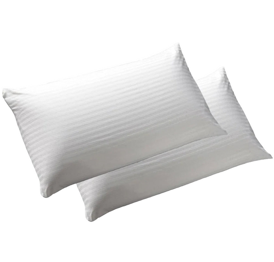 Satin Stripe Pillow Pair Hollowfibre Filling - Firm