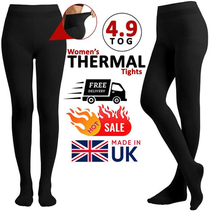 WOMENS 4.9 TOG FLEECE THERMAL TIGHTS GIRLS INSULATED LADIES EXTRA THICK WARM