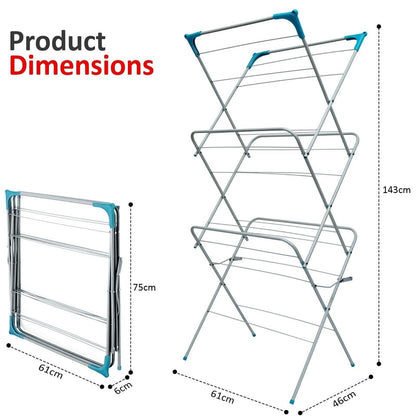 Airer Clothes Drying Rack Clothes Horse Non Slip Laundry Rack Indoor Outdoor