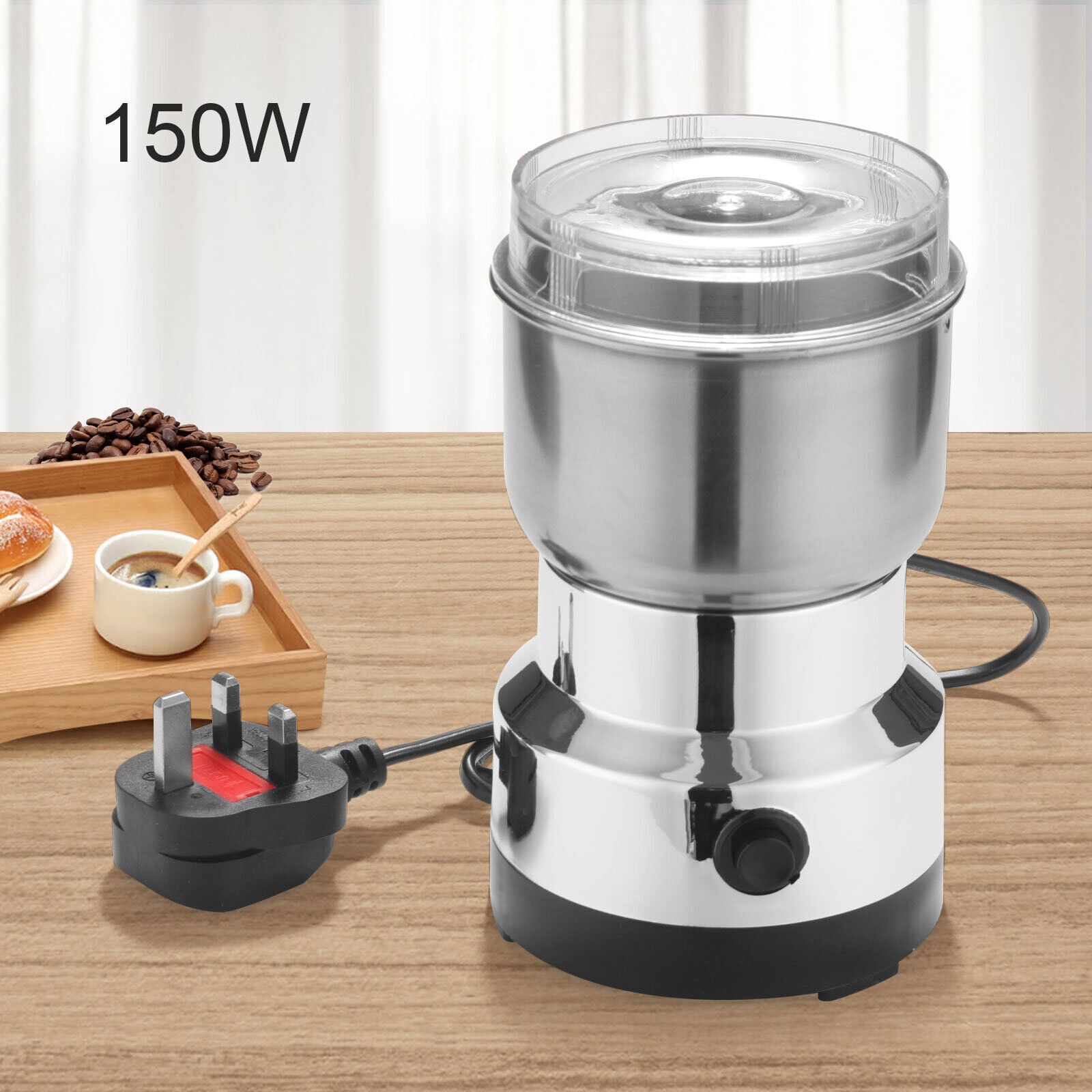 220V Electric Coffee Grinder Grinding Milling Nut Bean Spice Matte Blade Blender