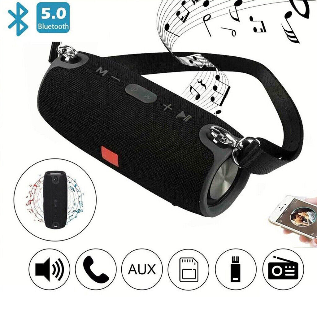 Portable Wireless Bluetooth Speaker Stereo Bass Loud Boombox Shoulder Strap 40W