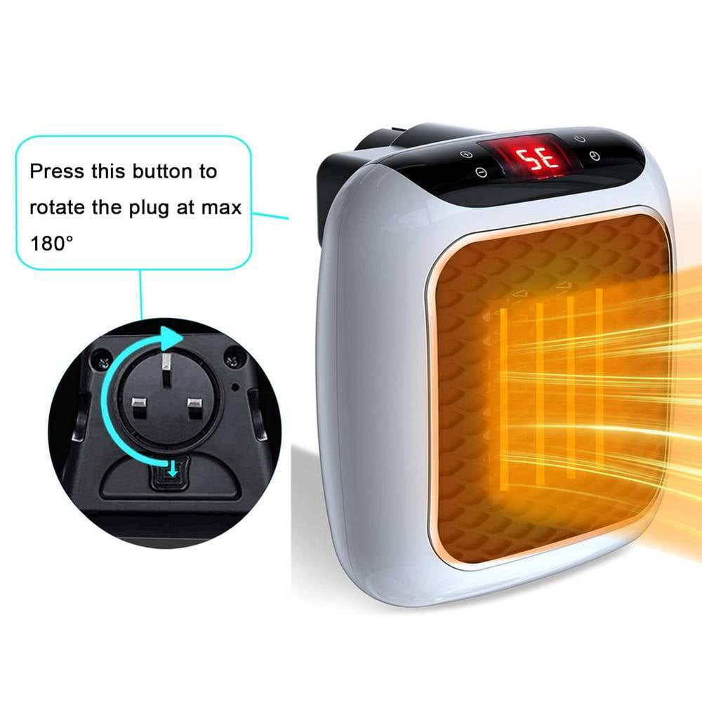 Electric Heater Fan Plug in Ceramic Space Heater Low Energy 2 Heatings +Remote