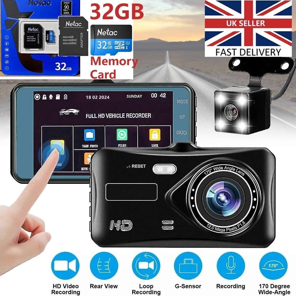 Car Dash Cam Front and Rear Camera HD 1080P Nightvision with 32GB SD Memory Card - Scott3