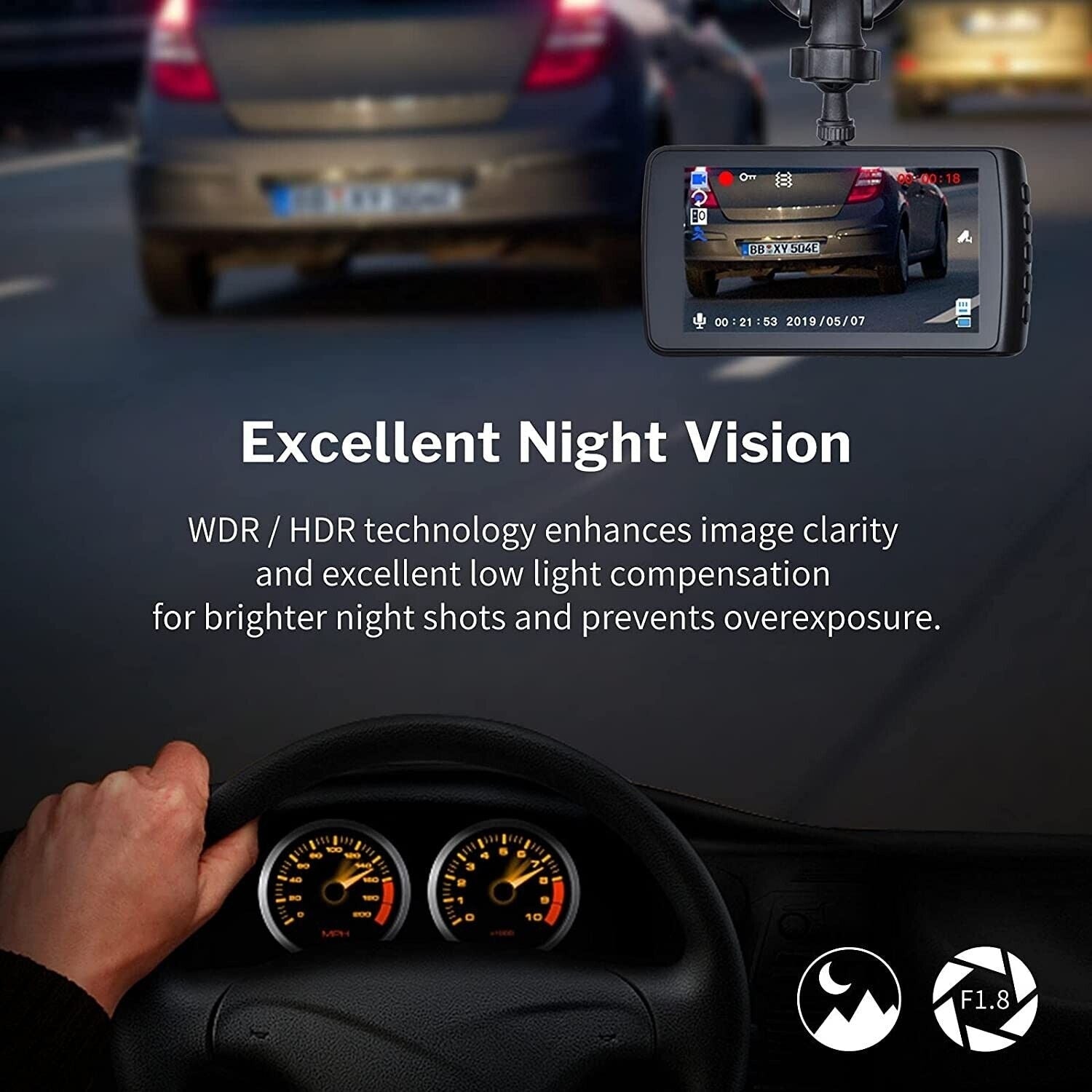 Car Dash Cam Front and Rear Camera HD 1080P Nightvision with 32GB SD Memory Card - Scott3