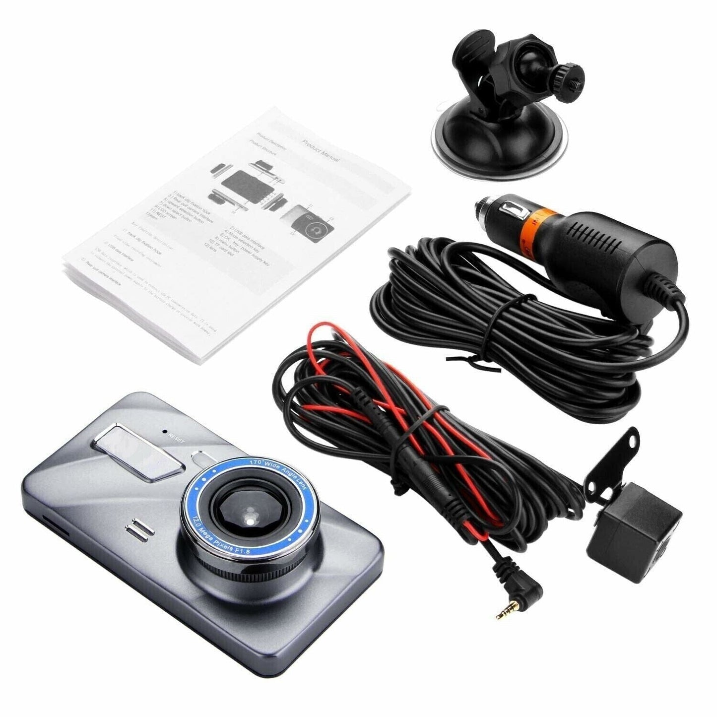 Car Dash Cam Kit Front and Rear Camera Full HD 1080P DVR Recorder Night Vision - Scott3