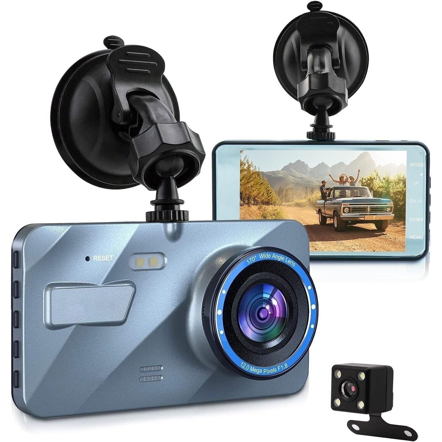 Car Dash Cam Kit Front and Rear Camera Full HD 1080P DVR Recorder Night Vision - Scott3