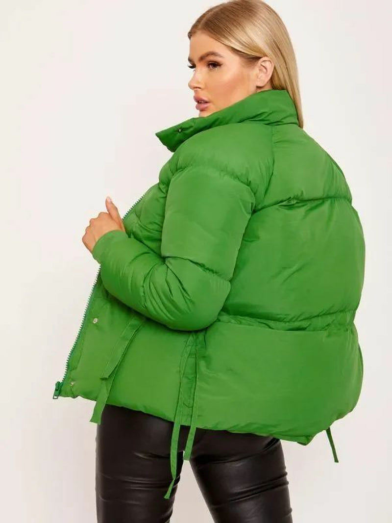 WOMENS LADIES QUILTED WINTER COAT THICK PUFFER PADDED DUVET SHORT JACKET PARKA