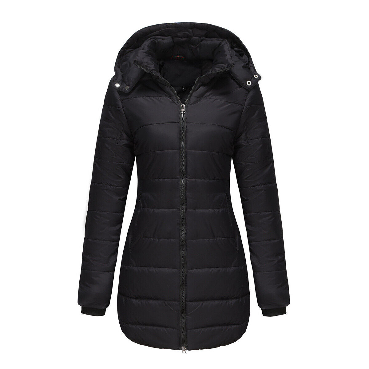 Women Winter Long Parka Quilted Coat Hooded Ladies Warm Padded Puffer Jacket