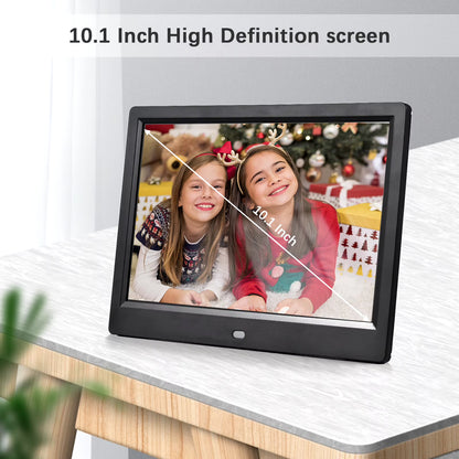 10.1 Inch Digital Photo Frame Desktop Electronic Album 1280*800 IPS Screen Supports Photo/ Video/ Music/ Clock/ Calendar