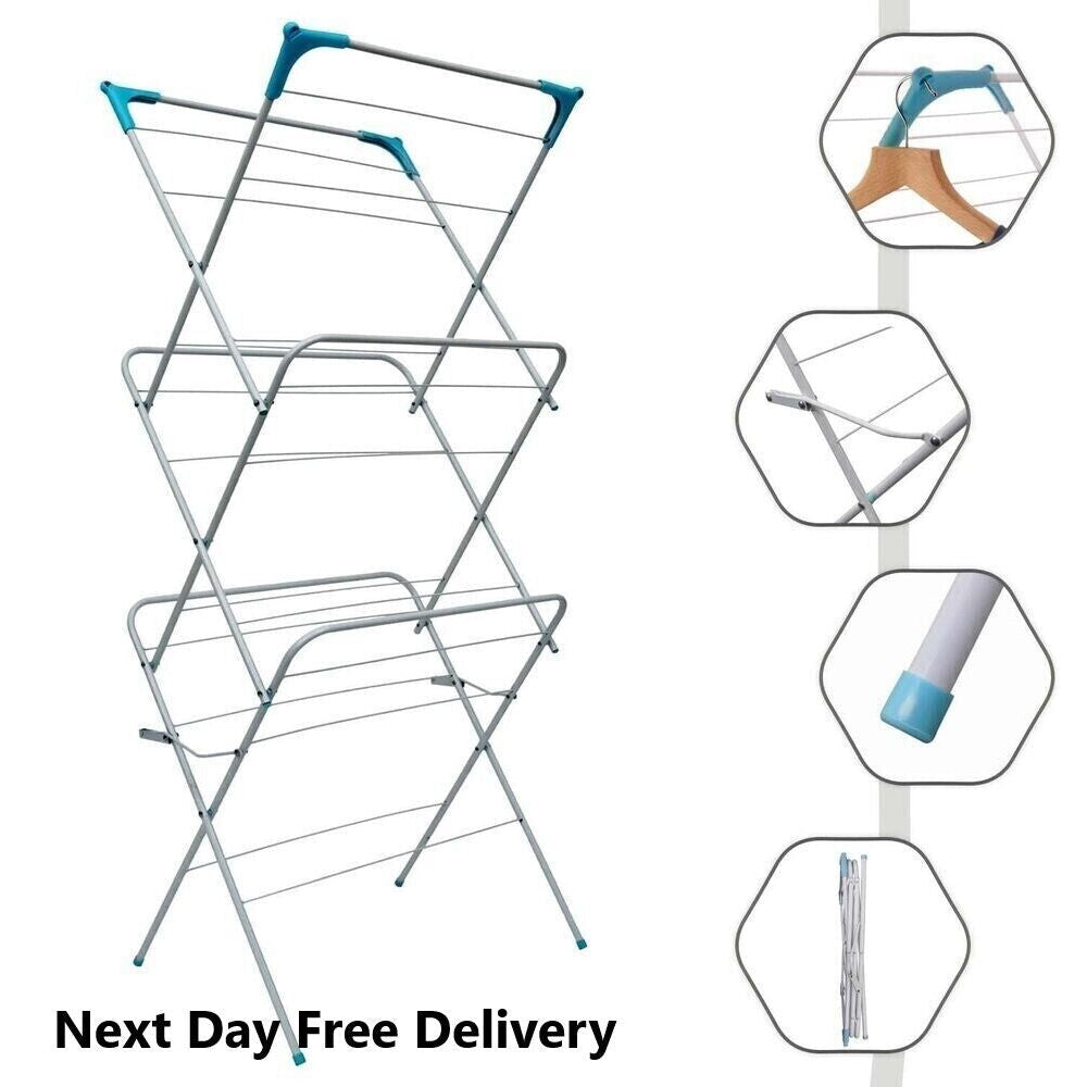 Airer Clothes Drying Rack Clothes Horse Non Slip Laundry Rack Indoor Outdoor