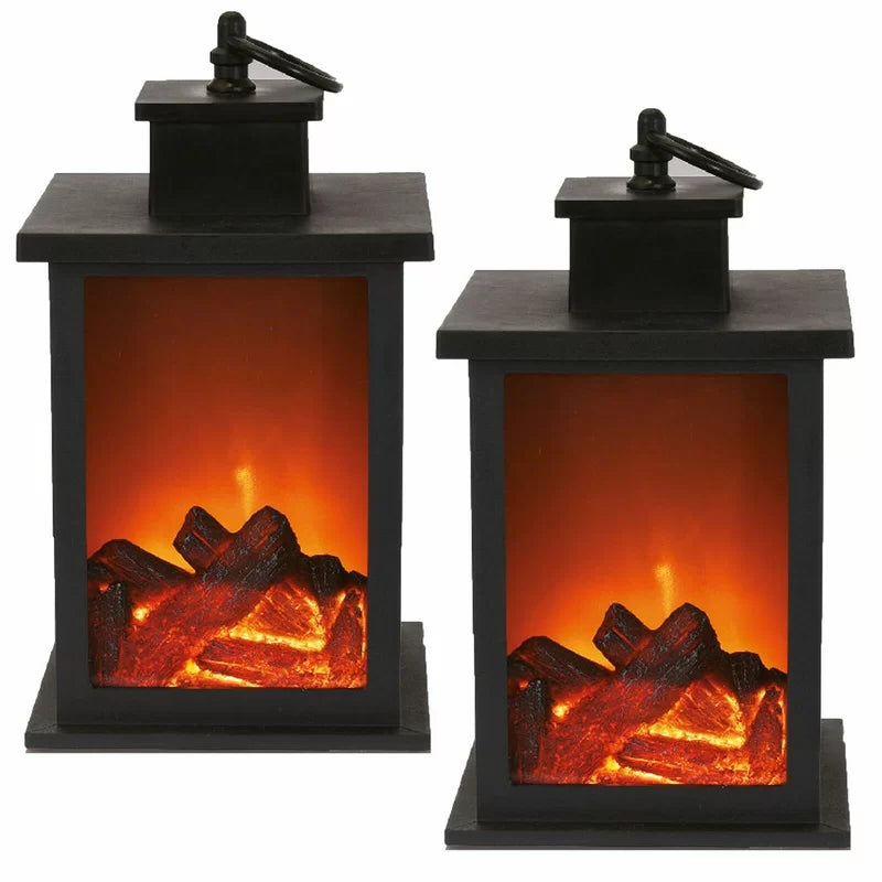 Fireplace LED Lantern Battery Operated (Set of 2)