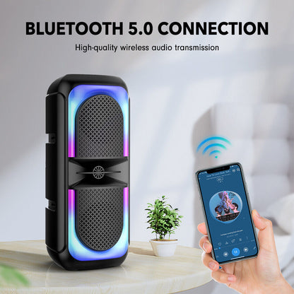 Wireless Bluetooth Party Speaker Subwoofer Bass Stereo Outdoor FM TWS USB RGB