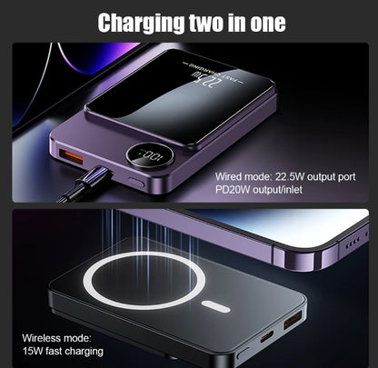 Magnetic Power Bank Battery Pack Super Fast Wireless Charger for Samsung and Wireless Charging Phones