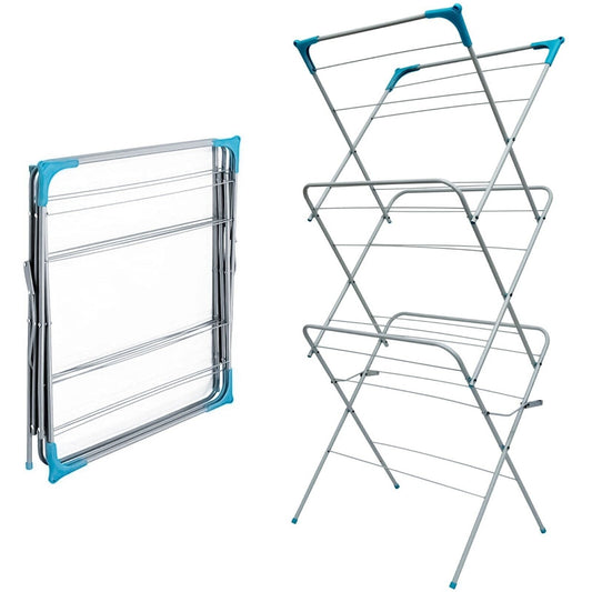 3 Tier Clothes Dryer Airer Foldable Laundry Rack Washing Line Drying Horse 14M