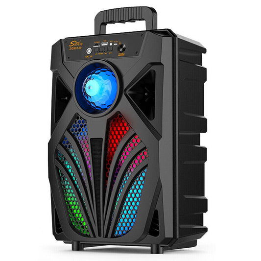 Portable Bluetooth Karaoke Speaker Machine Party Lights Mics LED Light Songs MP3