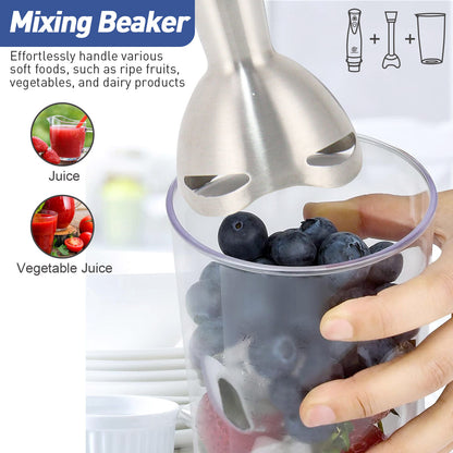 700W 4-In-1 Electric Blender Stick Food Processor Mixer Whisk & Chopper Handheld