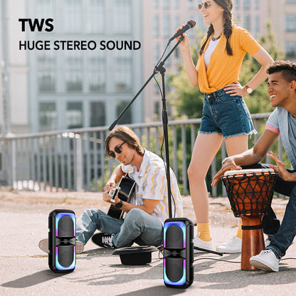 Wireless Bluetooth Party Speaker Subwoofer Bass Stereo Outdoor FM TWS USB RGB