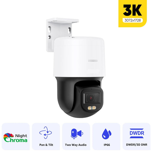 3K 5MP Poe PT Speed Security Camera Color Night Vision Motion Detection Built-In Microphone Security Protection Cameras