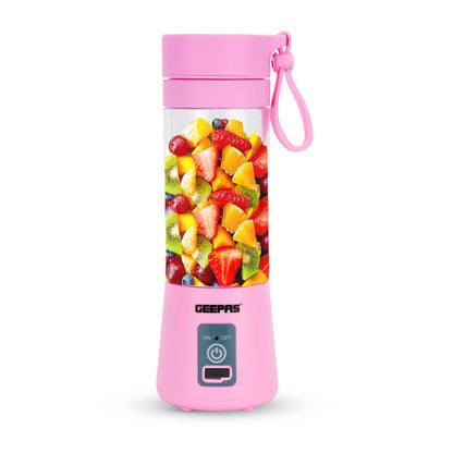 Portable Blender Smoothie Maker 330ML Rechargeable Fruit Mixer Mini Juicer Pink