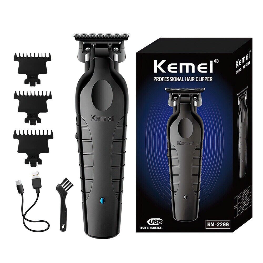 Hair Beard Trimmer Kemei Cordless Professional Barber Zero Gap Clipper