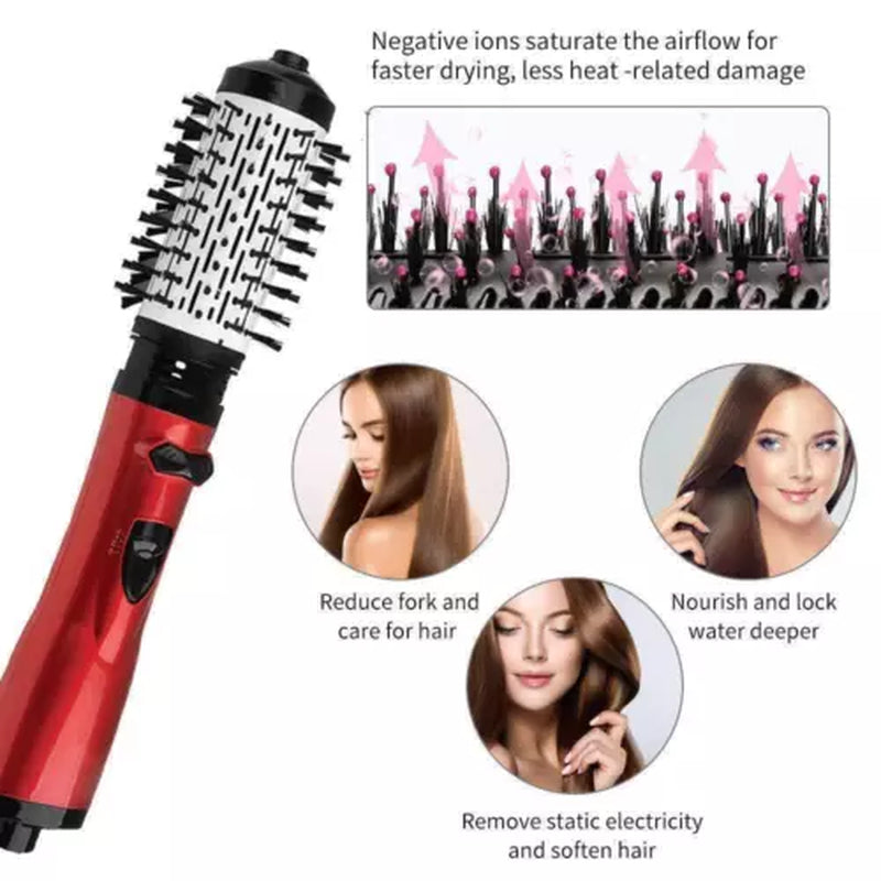 3In1 Hot Air Styler and Rotating Hair Dryer Hair Straightener Curler Brush Comb