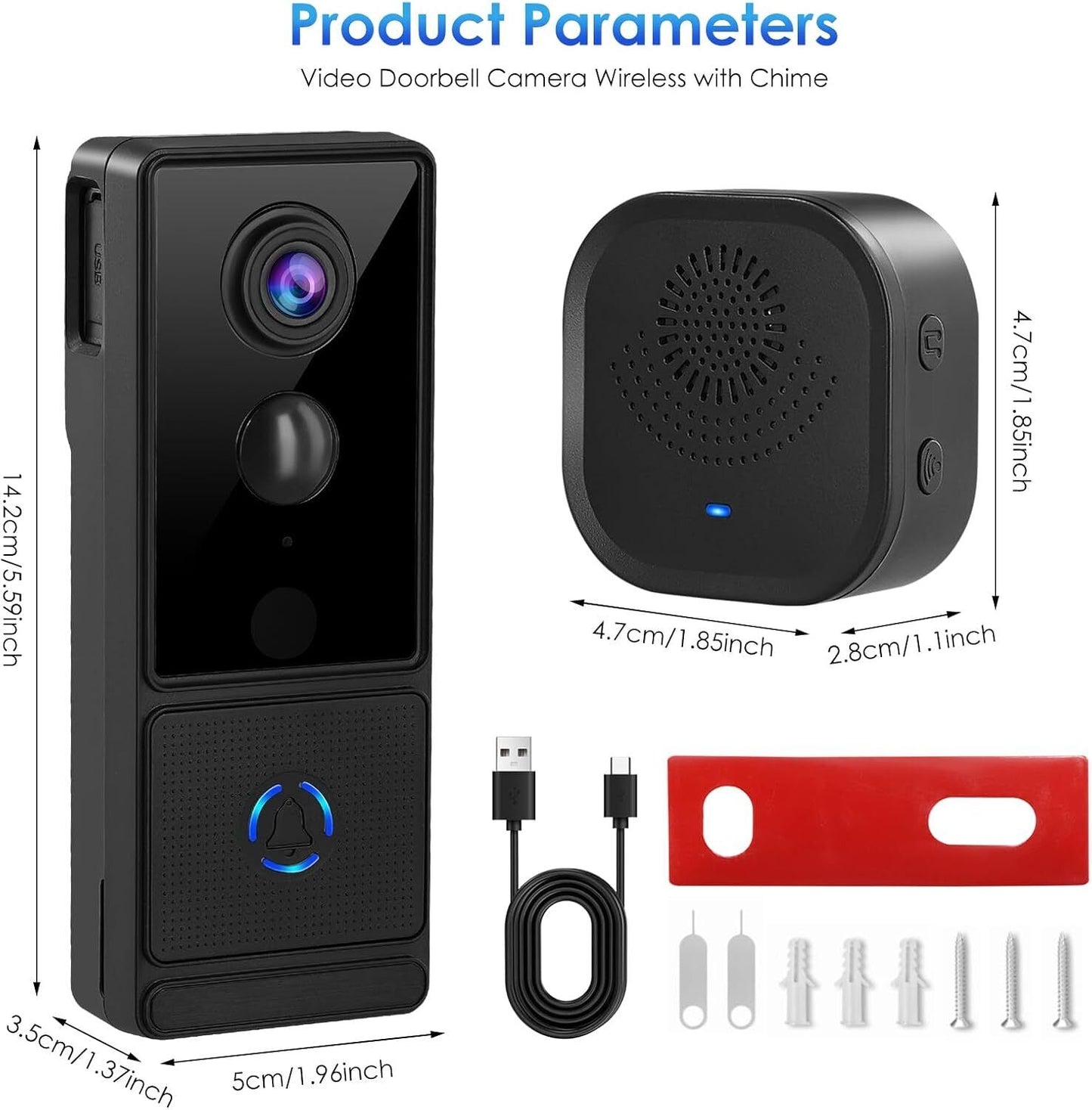 1080P Wireless Video Doorbell Smart Wifi Intercom Door Bell Ring Security Camera