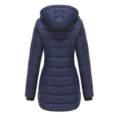 Women Winter Long Parka Quilted Coat Hooded Ladies Warm Padded Puffer Jacket