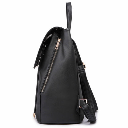 Ladies Girls Black Backpack Faux Leather Shoulder School Bag Travel Rusksack