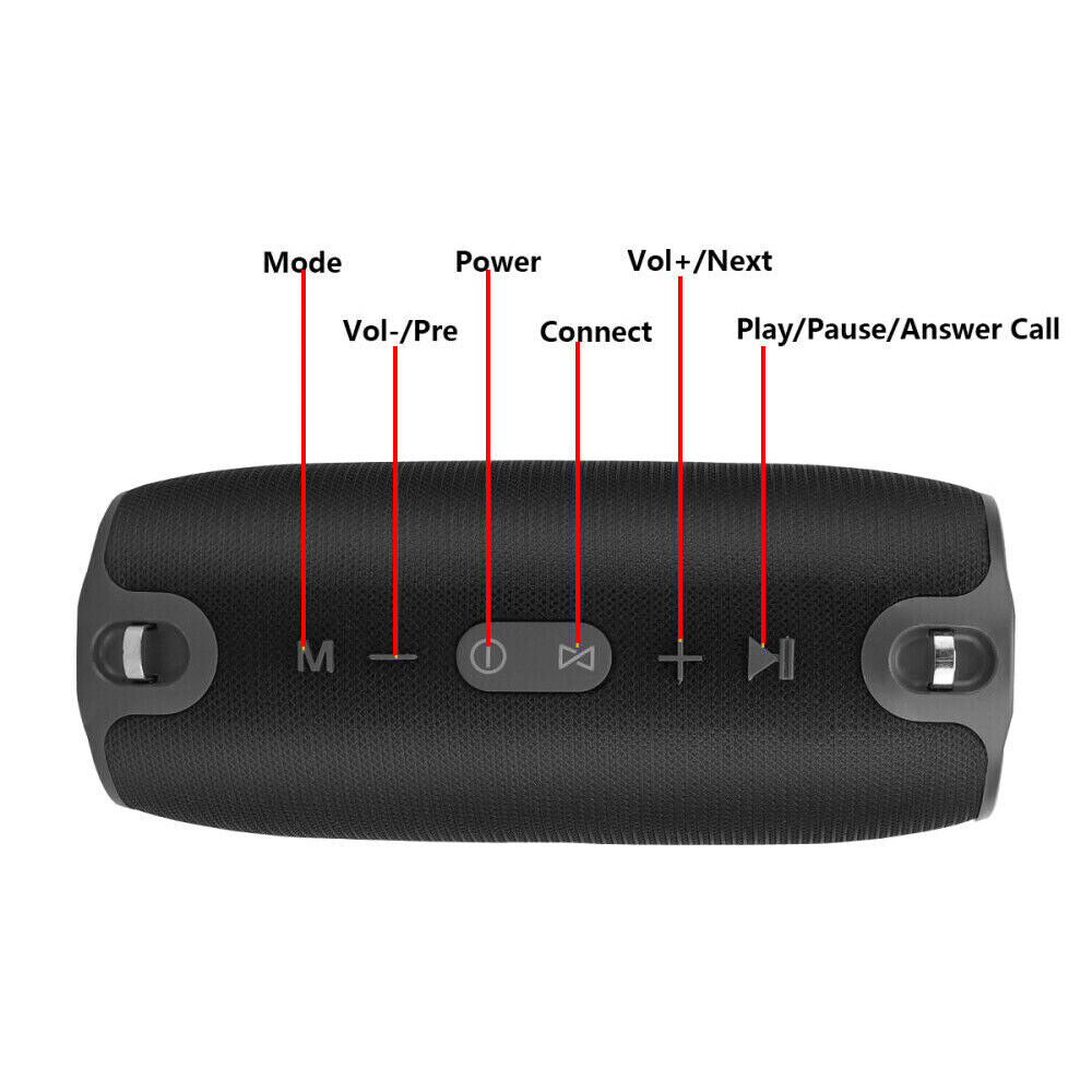 40W Portable Wireless Bluetooth Speaker Waterproof Stereo Bass Loud USB AUX FM