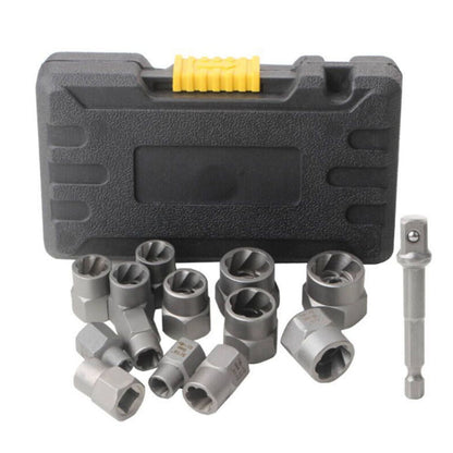 Damaged Impact Screw Removal 14Pcs Bolt Nut Extractor Twist Socket Tool Kit Set