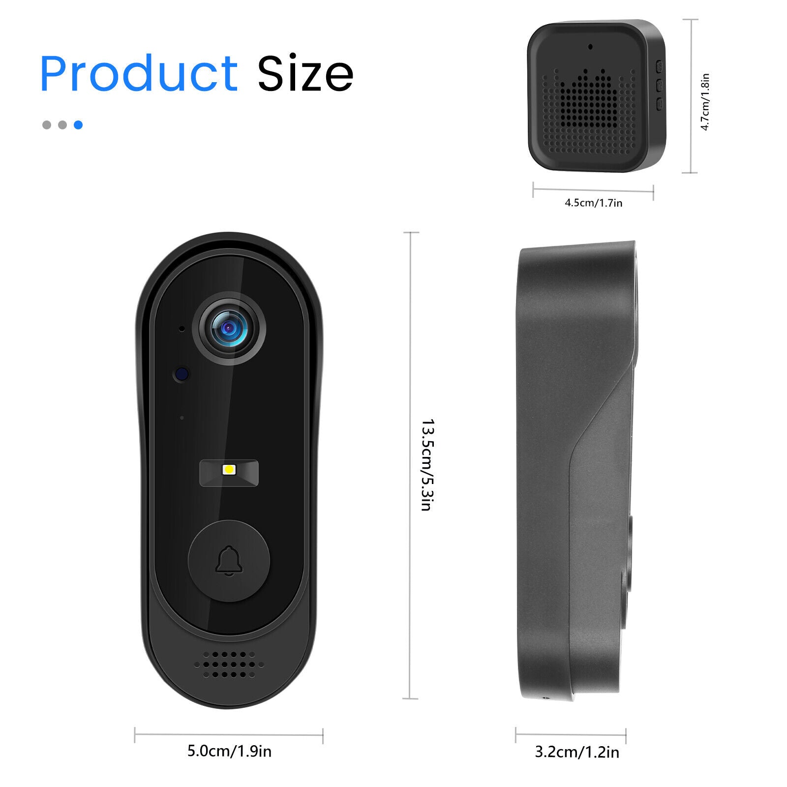 Smart Wireless Video Doorbell Phone Security Camera Wifi Door Bell Ring Intercom