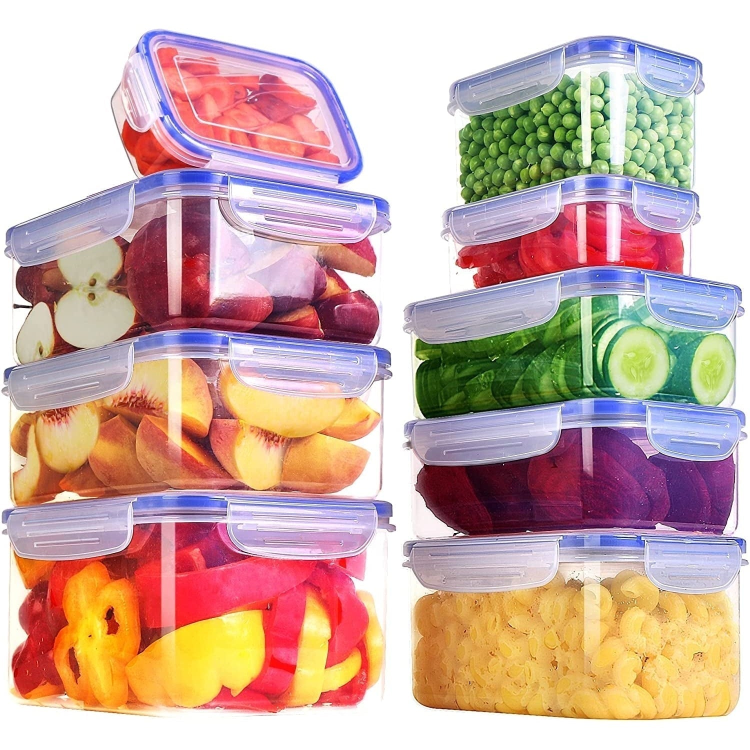 Plastic Airtight Food Storage Containers - 9 Containers & Lids Tupperware Set - Scott3