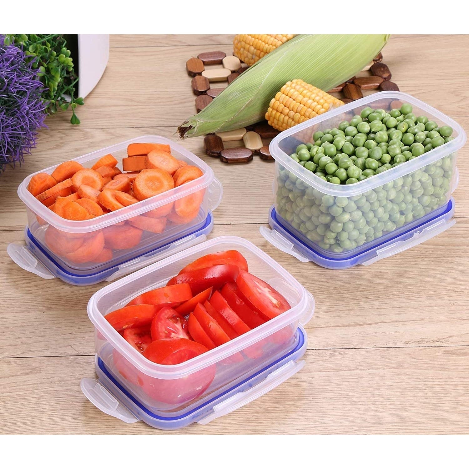 Plastic Airtight Food Storage Containers - 9 Containers & Lids Tupperware Set - Scott3