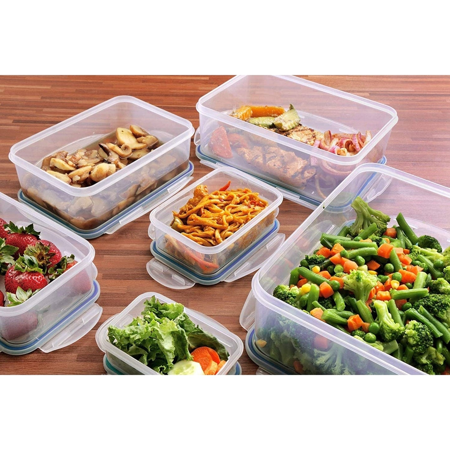 Plastic Airtight Food Storage Containers - 9 Containers & Lids Tupperware Set - Scott3