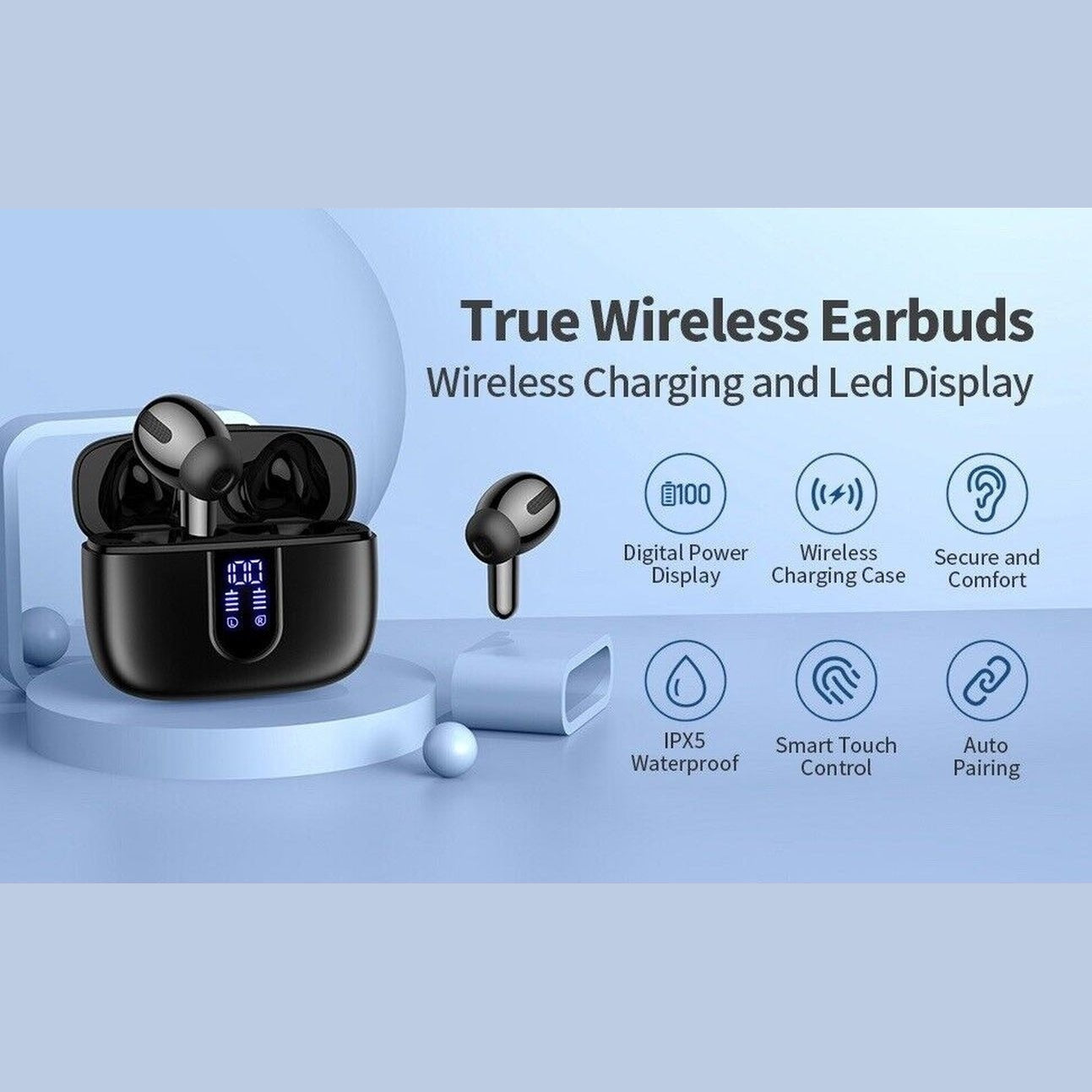 Wireless Earbuds Bluetooth 5.3 Headphones Waterproof Noise Cancelling - Scott3