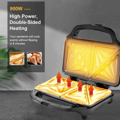 XL Deep Fill Toastie Sandwich Toaster Maker Machine 2 Slice Non - Stick Plate 900W - Scott3